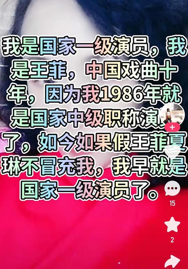 然而，该网友表示自己所取得的一切成绩都被天后王菲盗取。